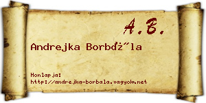 Andrejka Borbála névjegykártya